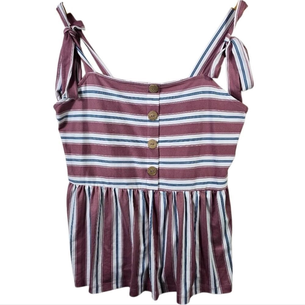 Good Luck Gem Multicolor Striped Buttoned Blouse
